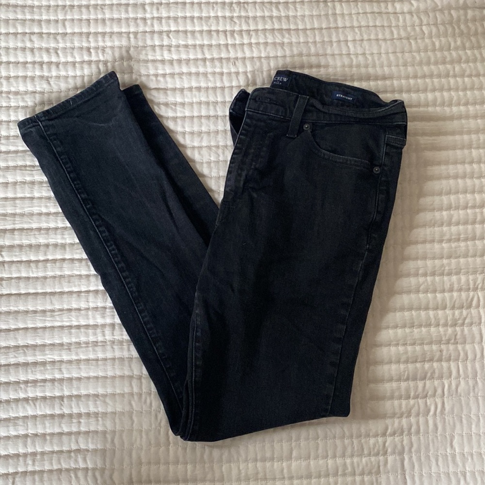 J Crew Mens Flex Straight Black Jeans